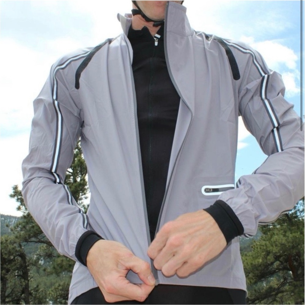 Rapha Pro Team Cycling Jacket Mens Large Grey Good Reflective Lightweight